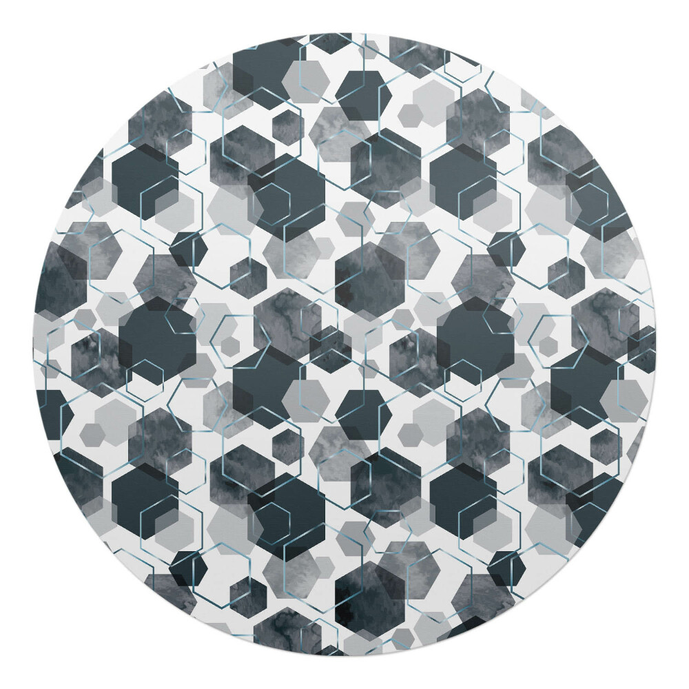 Podložka pod kolieskovú stoličku okrúhla Geometrické šesťuholníky