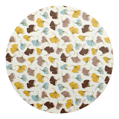 Podložka pod kolieskovú stoličku okrúhla Vzor listov ginkga