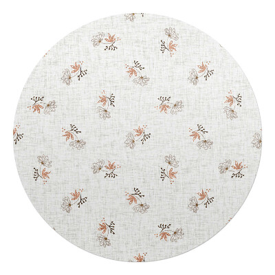 Podložka pod kolieskovú stoličku okrúhla Jemné retro kvety