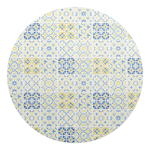 Podložka pod kolieskovú stoličku okrúhla Geometrický retro vzor