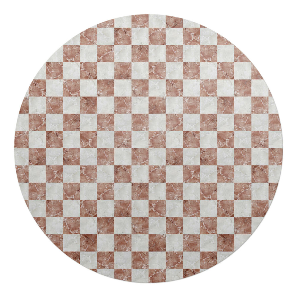 Podložka pod stoličku na kolieskach okrúhla Mramorová šachovnica