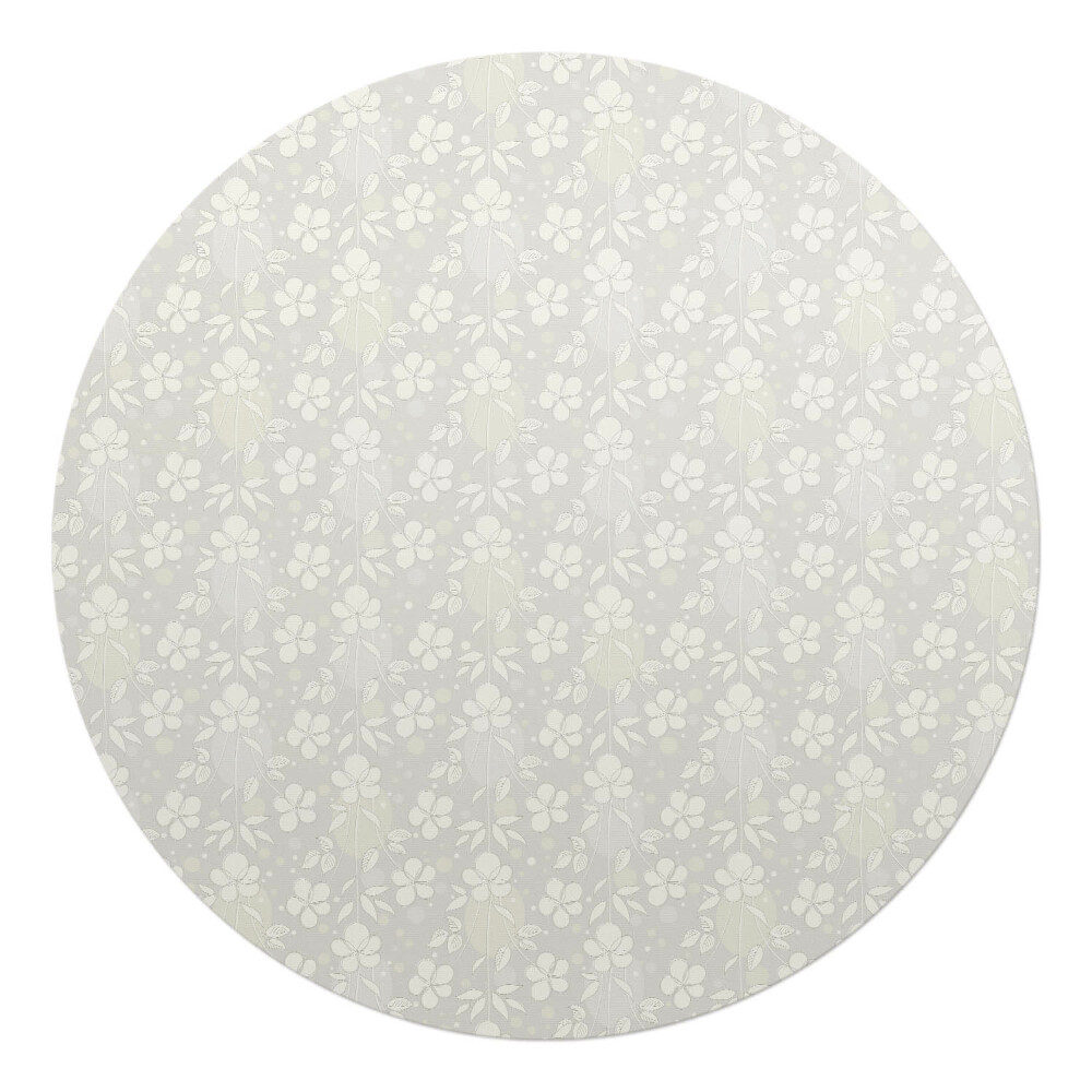 Podložka pod kolieskovú stoličku okrúhla Retro kvetinový vzor