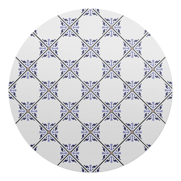 Podložka pod stoličku okrúhla Geometrický kockovaný vzor