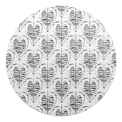 Podložka pod kolieskovú stoličku okrúhla Listy symetria retro