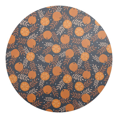 Podložka pod kolieskovú stoličku okrúhla Pomaranče a listy