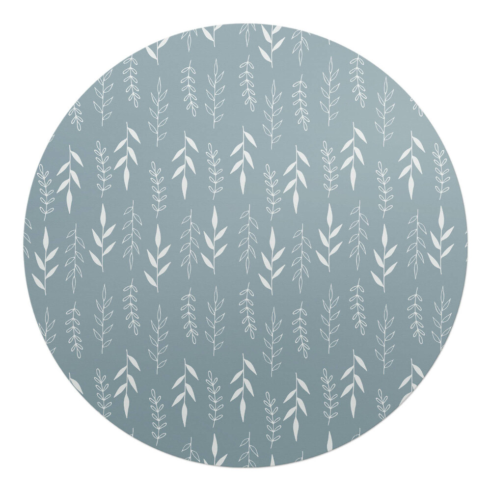 Podložka pod kolieskovú stoličku okrúhla Vzor listov rastlín