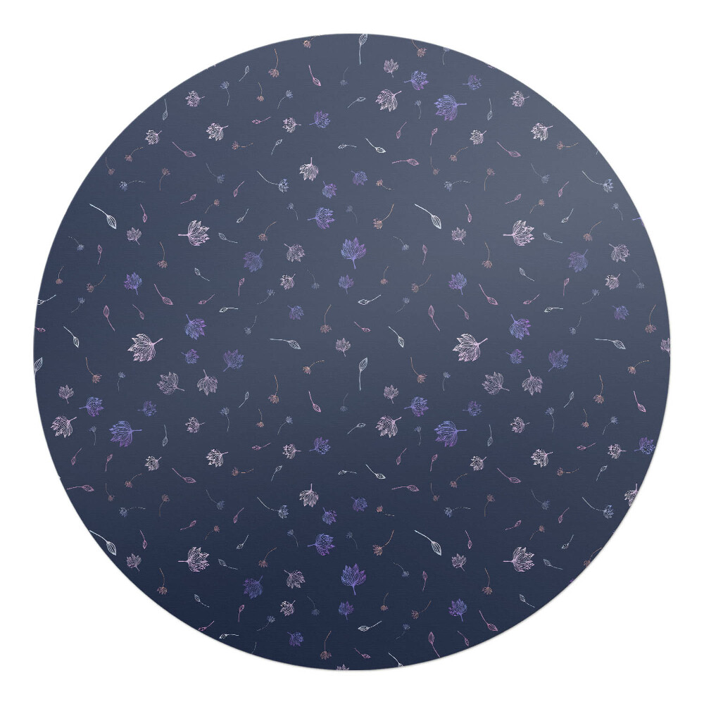 Podložka pod stoličku na kolieskach okrúhla Kvetinový nočný vzor
