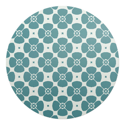 Podložka pod kolieskovú stoličku okrúhla Retro kvetinový vzor