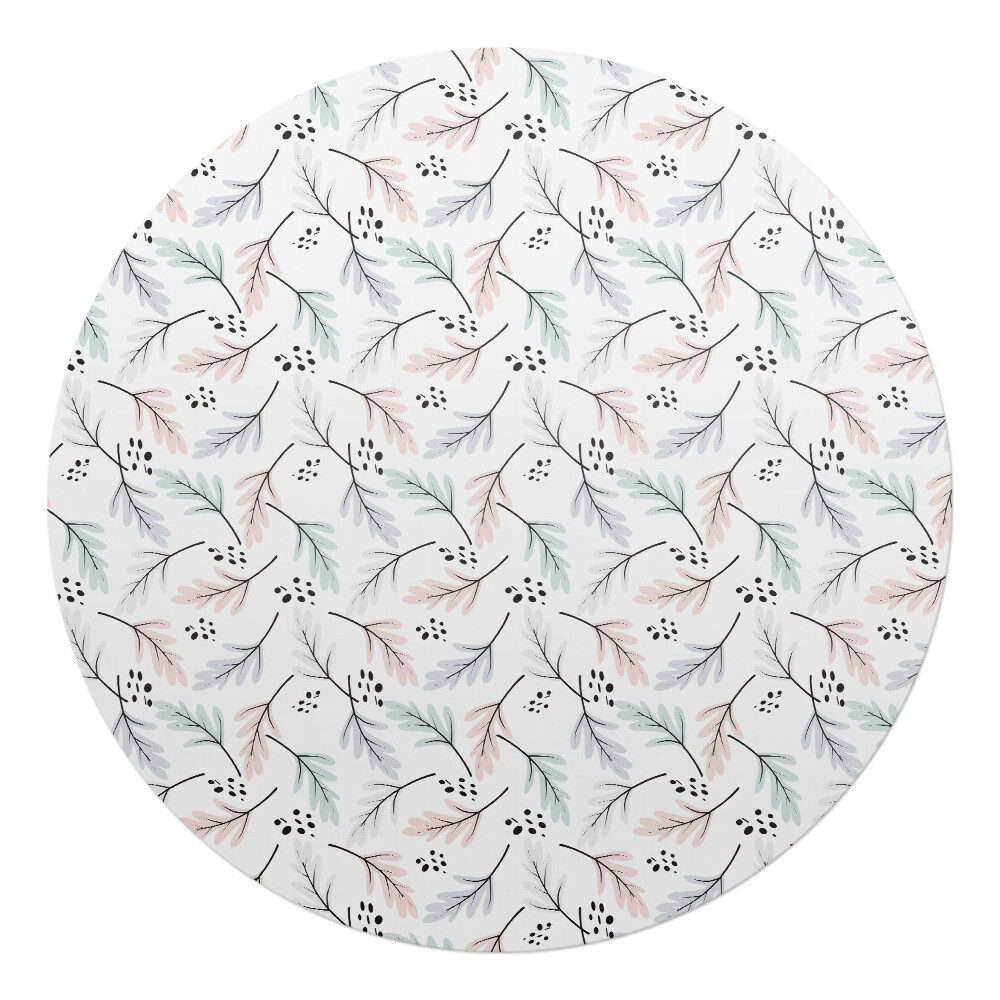Podložka pod stoličku na kolieskach okrúhla Pastelový listový vzor