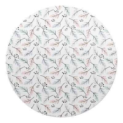 Podložka pod stoličku na kolieskach okrúhla Pastelový listový vzor