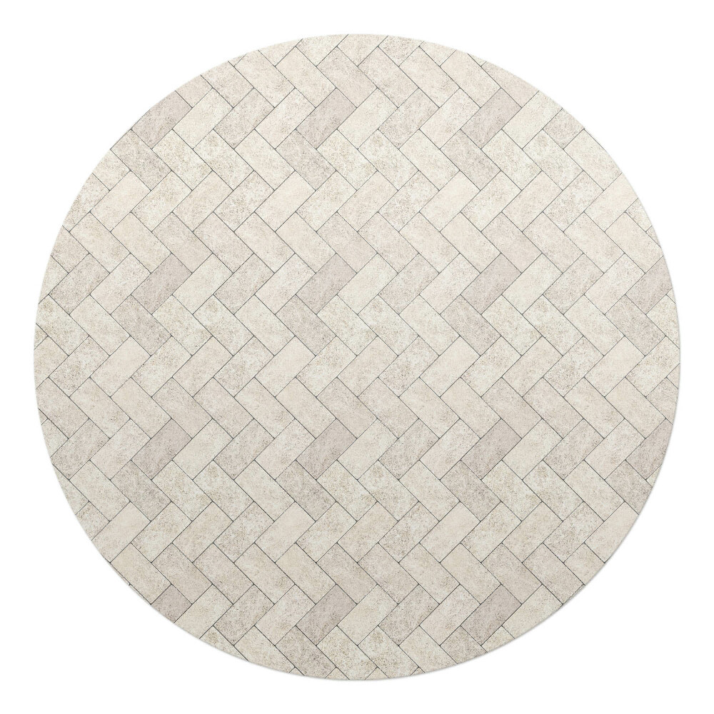 Podložka pod kolieskovú stoličku okrúhla Dlaždice so vzorom rybej kosti