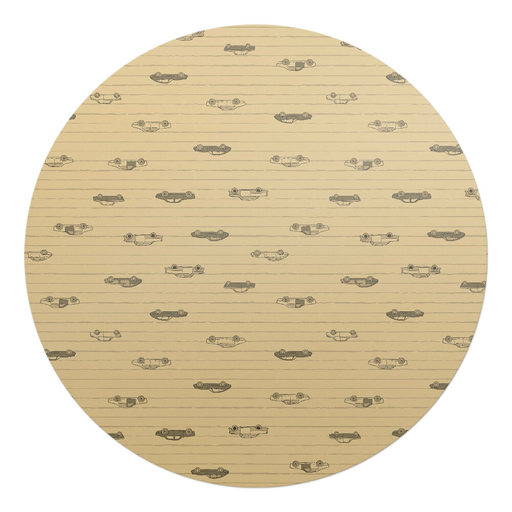 Podložka pod stoličku na kolieskach okrúhla Retro vzor lietadiel