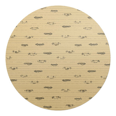 Podložka pod stoličku na kolieskach okrúhla Retro vzor lietadiel