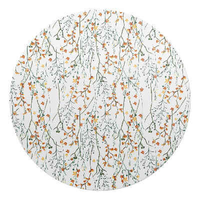 Podložka pod stoličku na kolieskach okrúhla Jesenné kvety vetvička