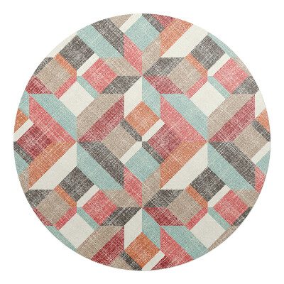 Podložka pod kolieskovú stoličku okrúhla Geometrický retro vzor