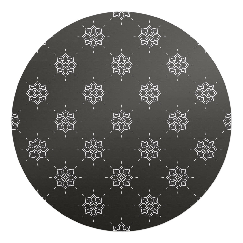 Podložka pod stoličku okrúhla Retro kvetinový vzor