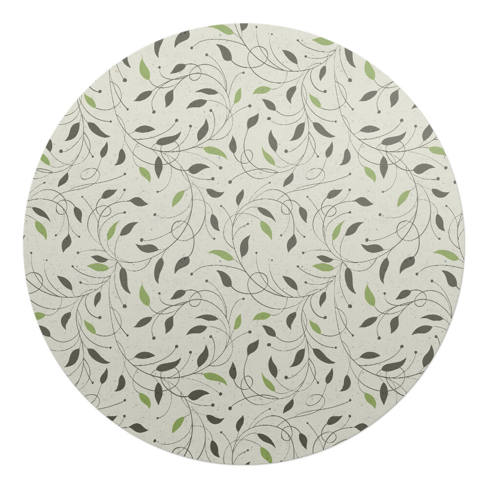 Podložka pod kolieskovú stoličku okrúhla Vzor listov rastlín
