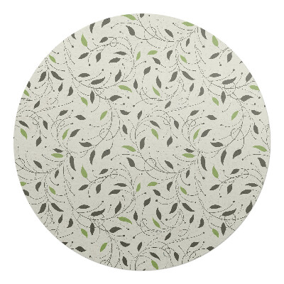 Podložka pod kolieskovú stoličku okrúhla Vzor listov rastlín