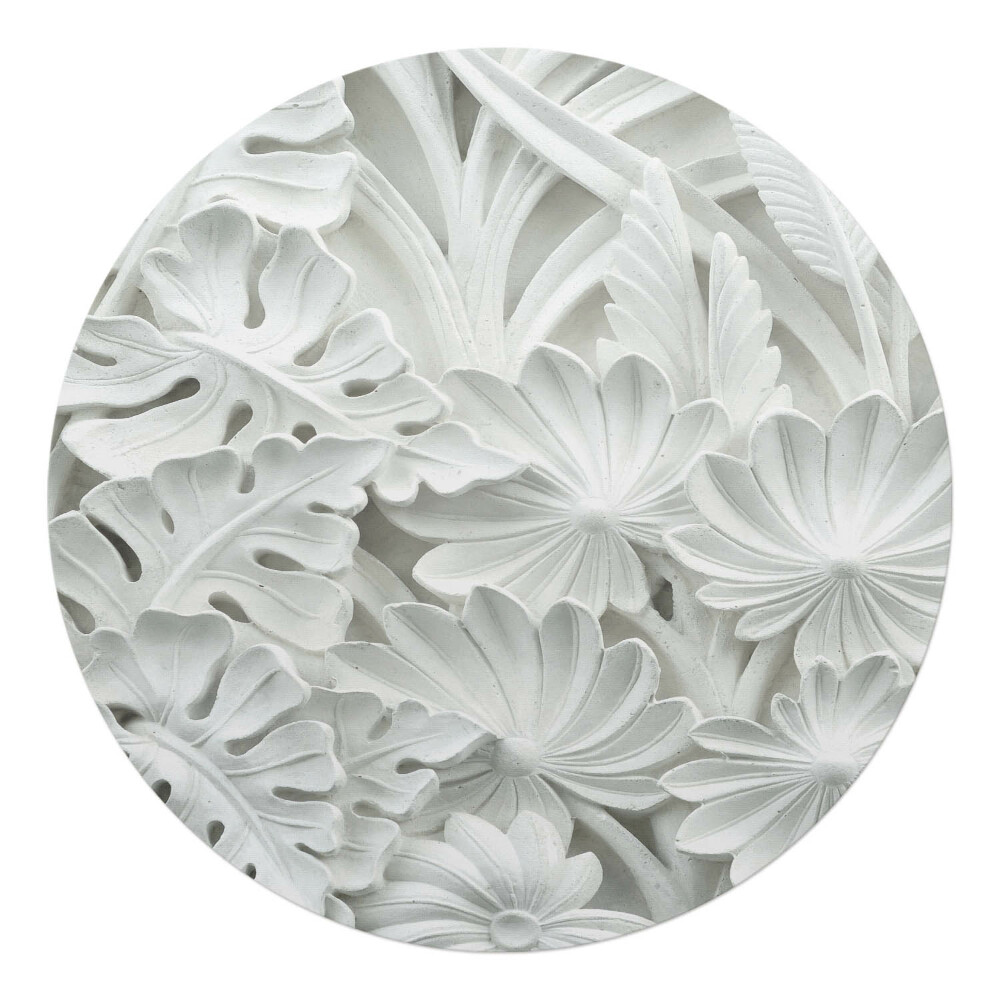 Podložka pod kolieskovú stoličku okrúhla Kvetinový reliéf