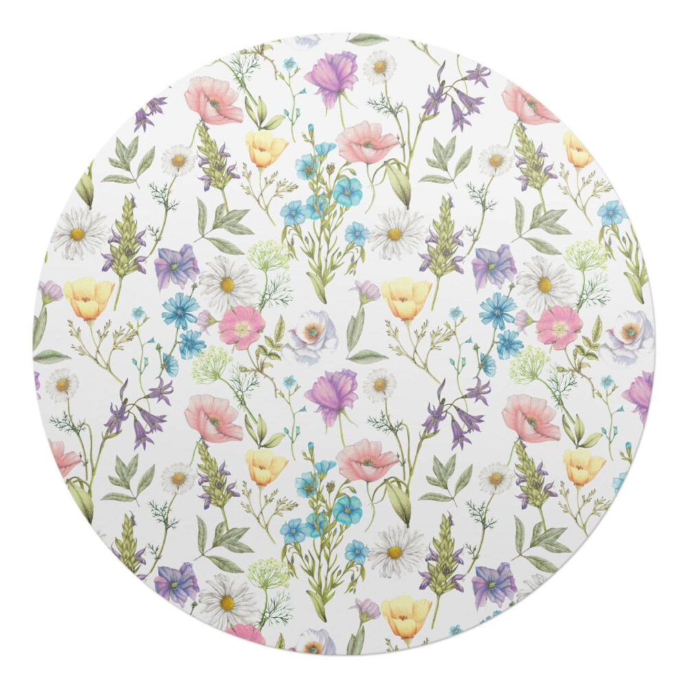 Podložka pod stoličku okrúhla Vintage kvetinový vzor