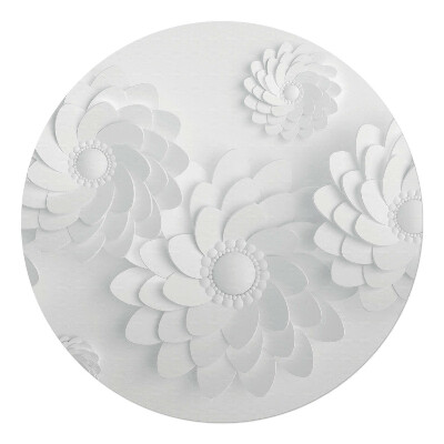 Podložka pod stoličku na kolieskach okrúhla Kvetinové špirály