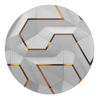 Podložka pod kolieskovú stoličku okrúhla Geometrické šesťuholníky