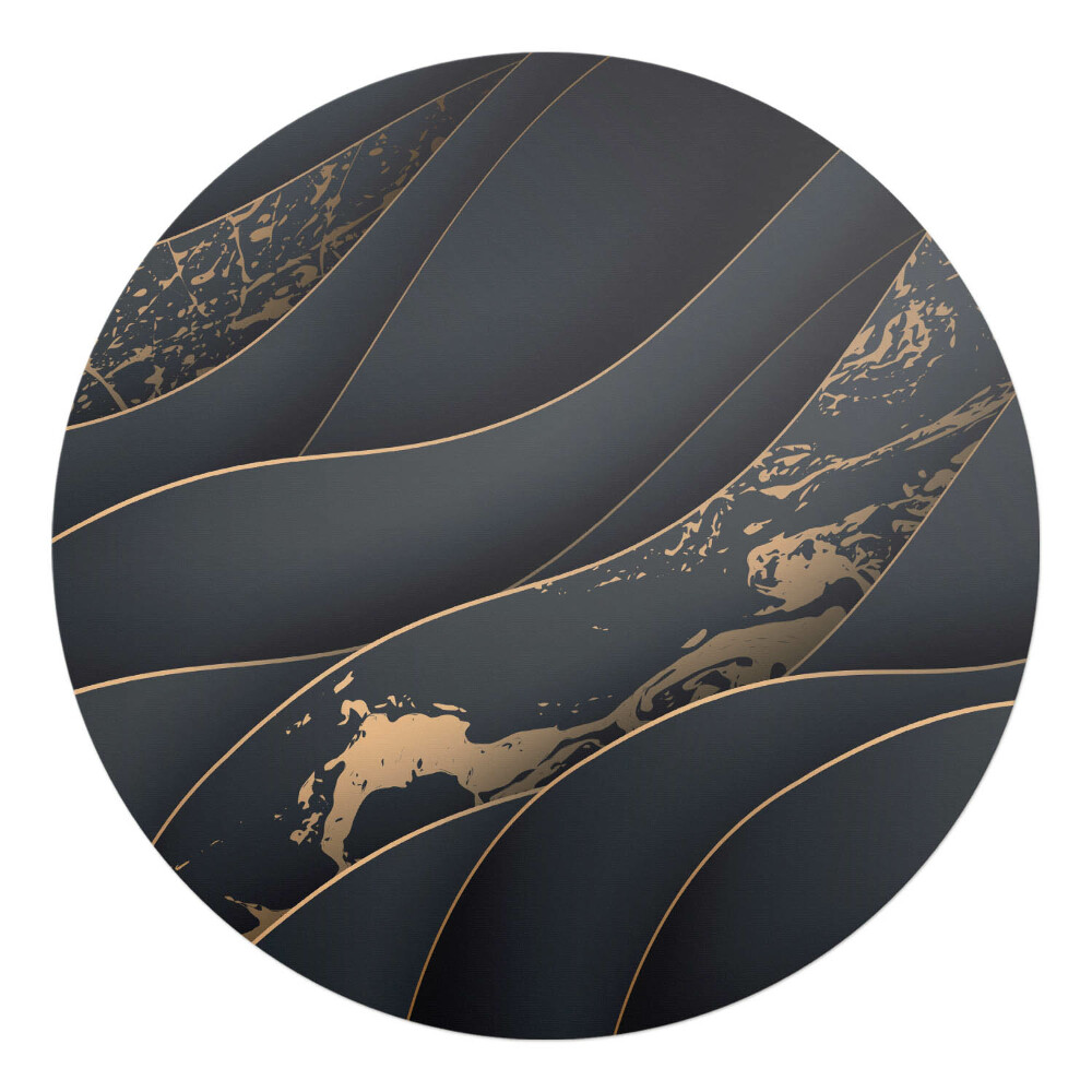 Podložka pod stoličku na kolieskach okrúhla Vlnité čiary so škvrnami