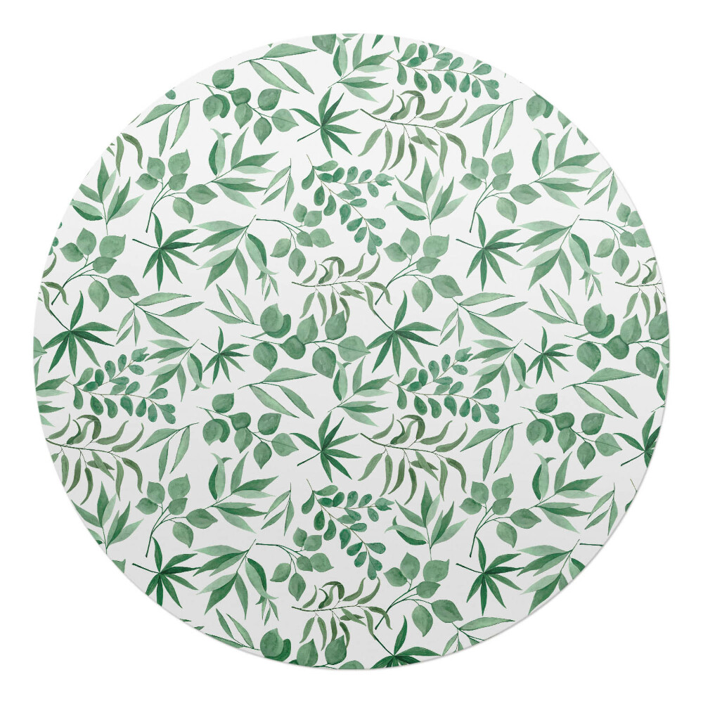 Podložka pod kolieskovú stoličku okrúhla Listový vzor