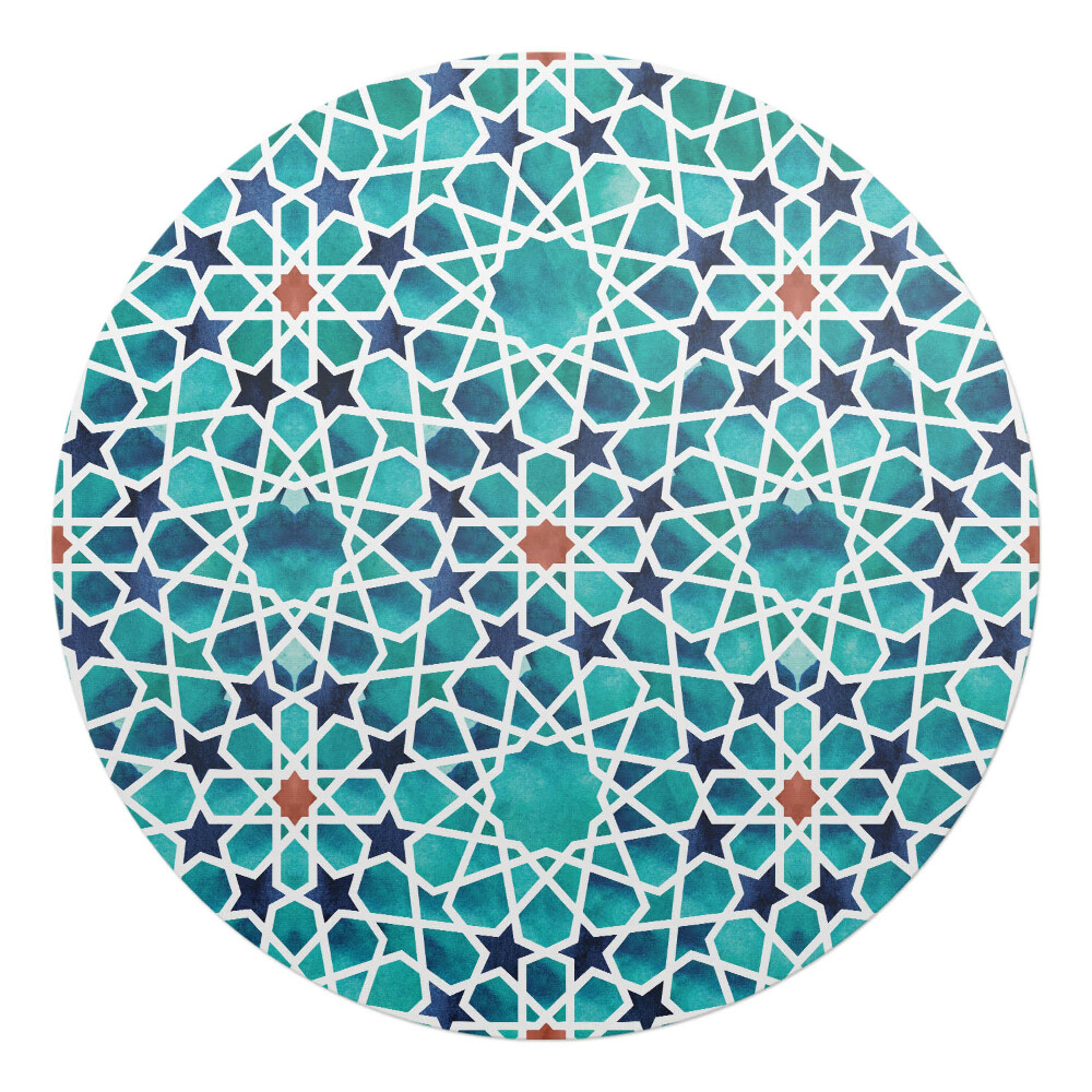 Podložka pod stoličku na kolieskach okrúhla Geometrický vzor