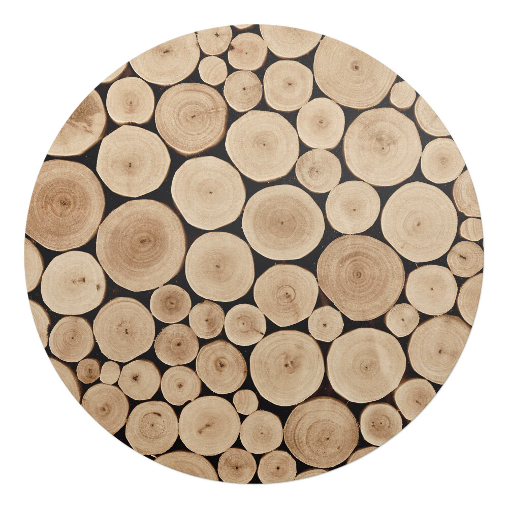 Podložka pod stoličku na kolieskach okrúhla Drevené kruhy