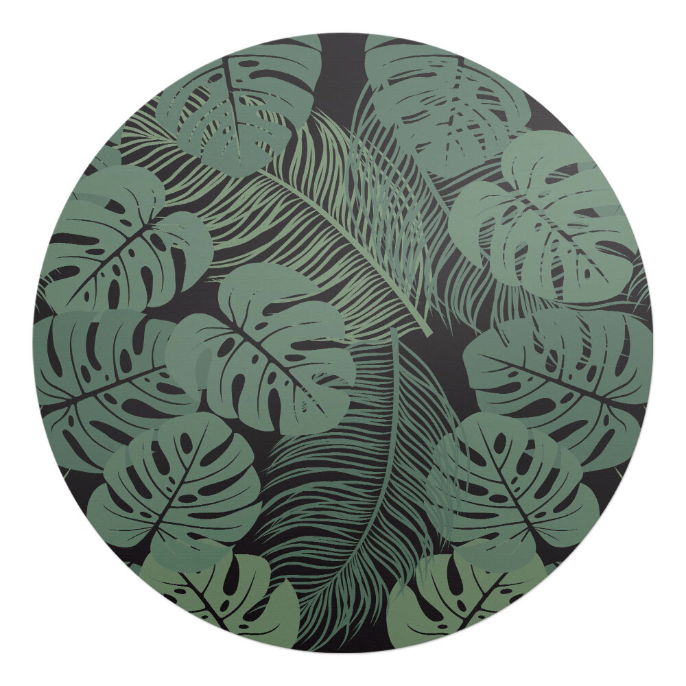 Podložka pod kolieskovú stoličku okrúhla Tropické listy