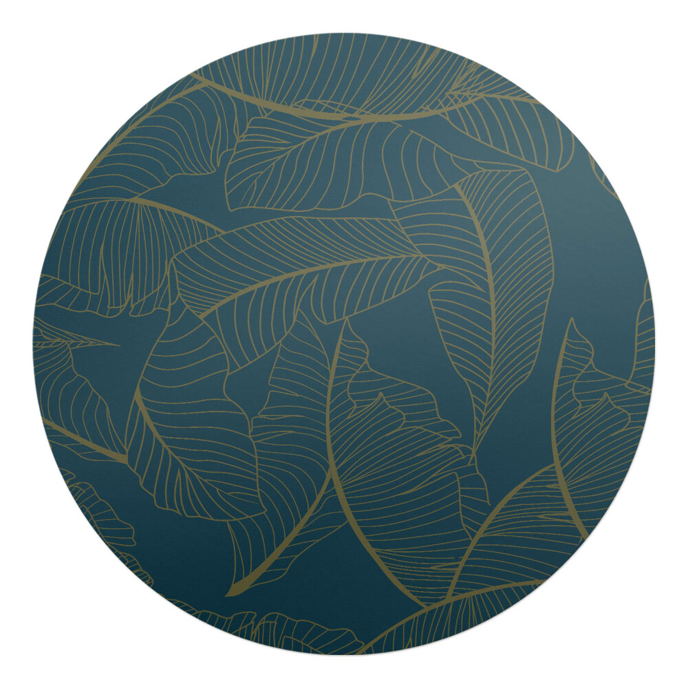 Podložka pod stoličku okrúhla Listy na tmavom pozadí