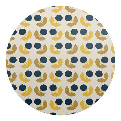 Podložka pod kolieskovú stoličku okrúhla Geometrický kvetinový vzor