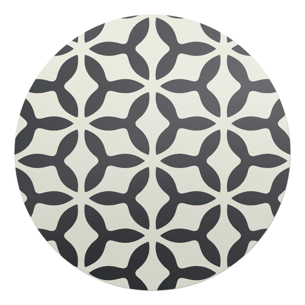 Podložka pod kolieskovú stoličku okrúhla Geometrický kvetinový vzor