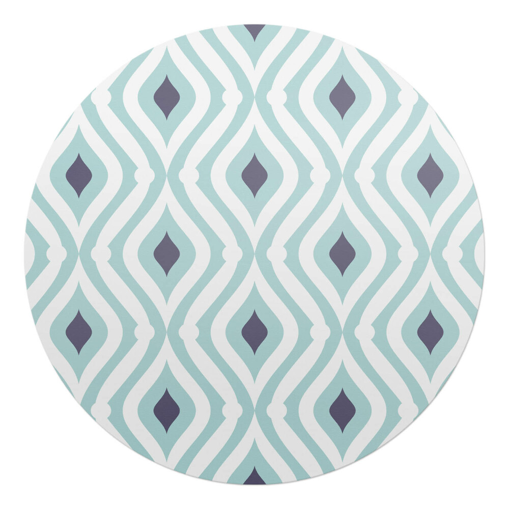Podložka pod kolieskovú stoličku okrúhla Geometrický retro vzor