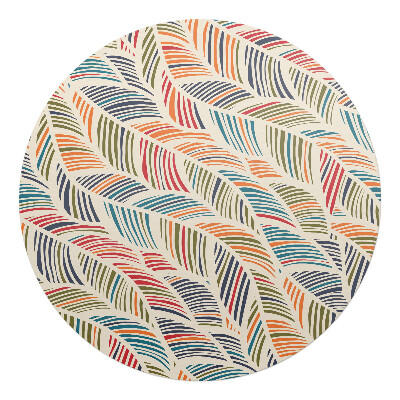 Podložka pod kolieskovú stoličku okrúhla Farebné retro listy