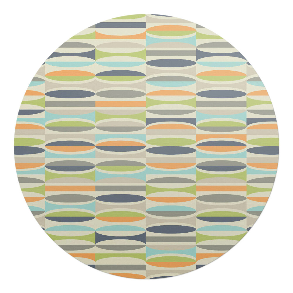 Podložka pod kolieskovú stoličku okrúhla Oválny retro vzor