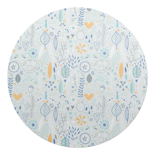 Podložka pod stoličku na kolieskach okrúhla Jemný vzor prírody