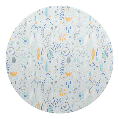 Podložka pod stoličku na kolieskach okrúhla Jemný vzor prírody