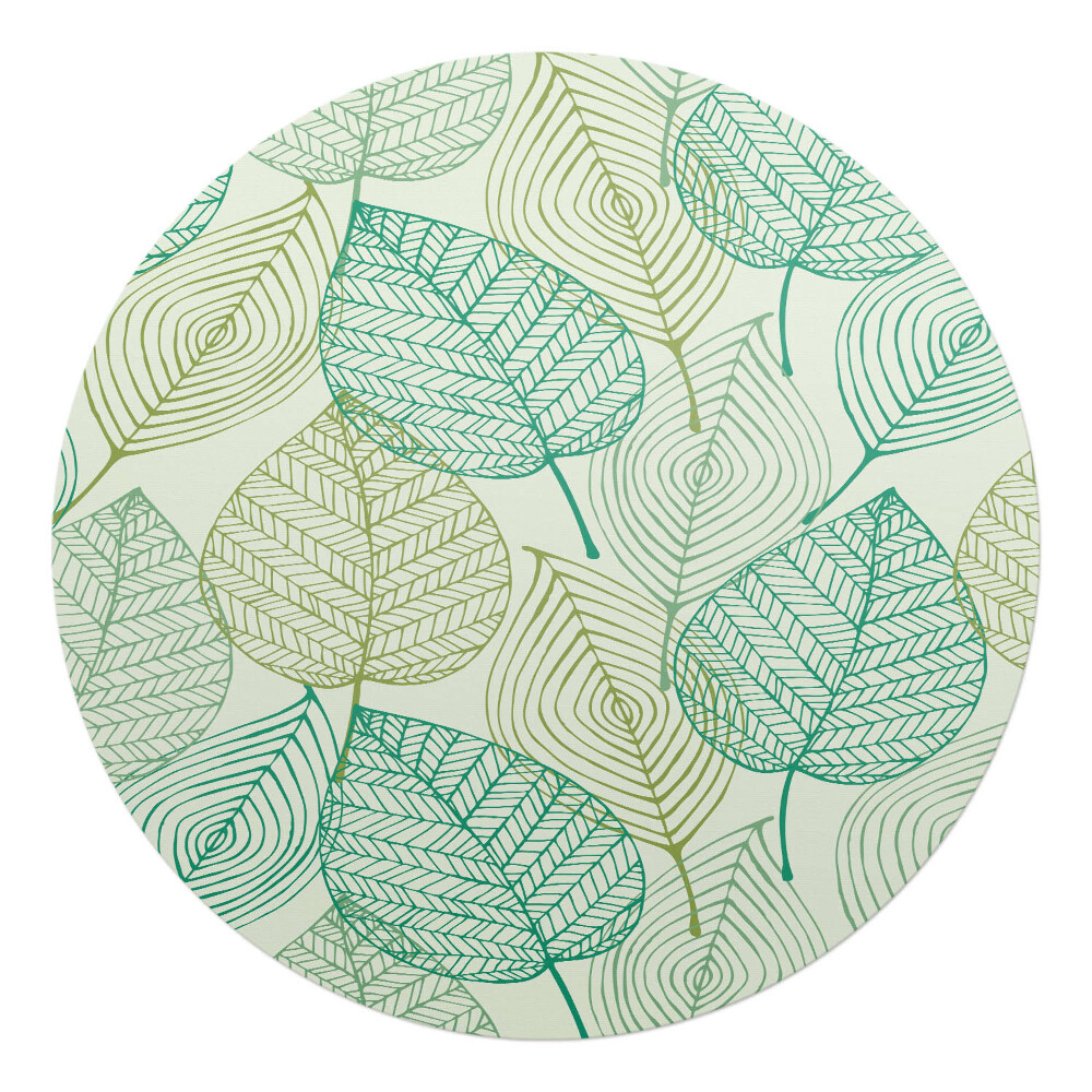 Podložka pod kolieskovú stoličku okrúhla Vzorované listy