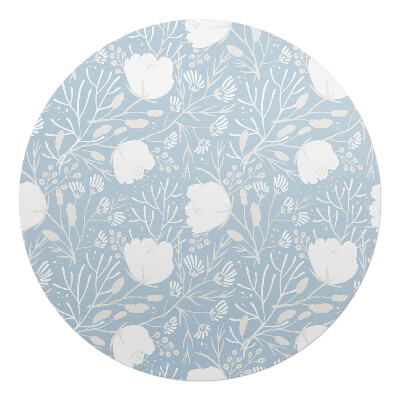 Podložka pod kolieskovú stoličku okrúhla Retro kvetinový vzor