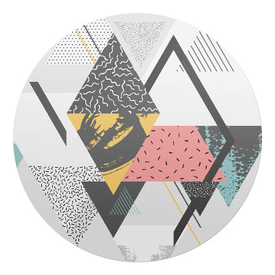 Podložka pod stoličku na kolieskach okrúhla Geometrické trojuholníky