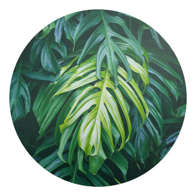 Podložka pod stoličku na kolieskach okrúhla Tropické listy