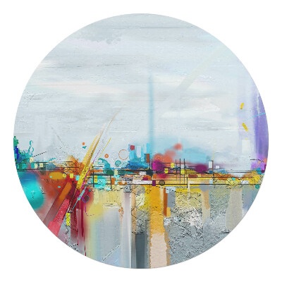 Podložka pod stoličku na kolieskach okrúhla Abstraktná krajina