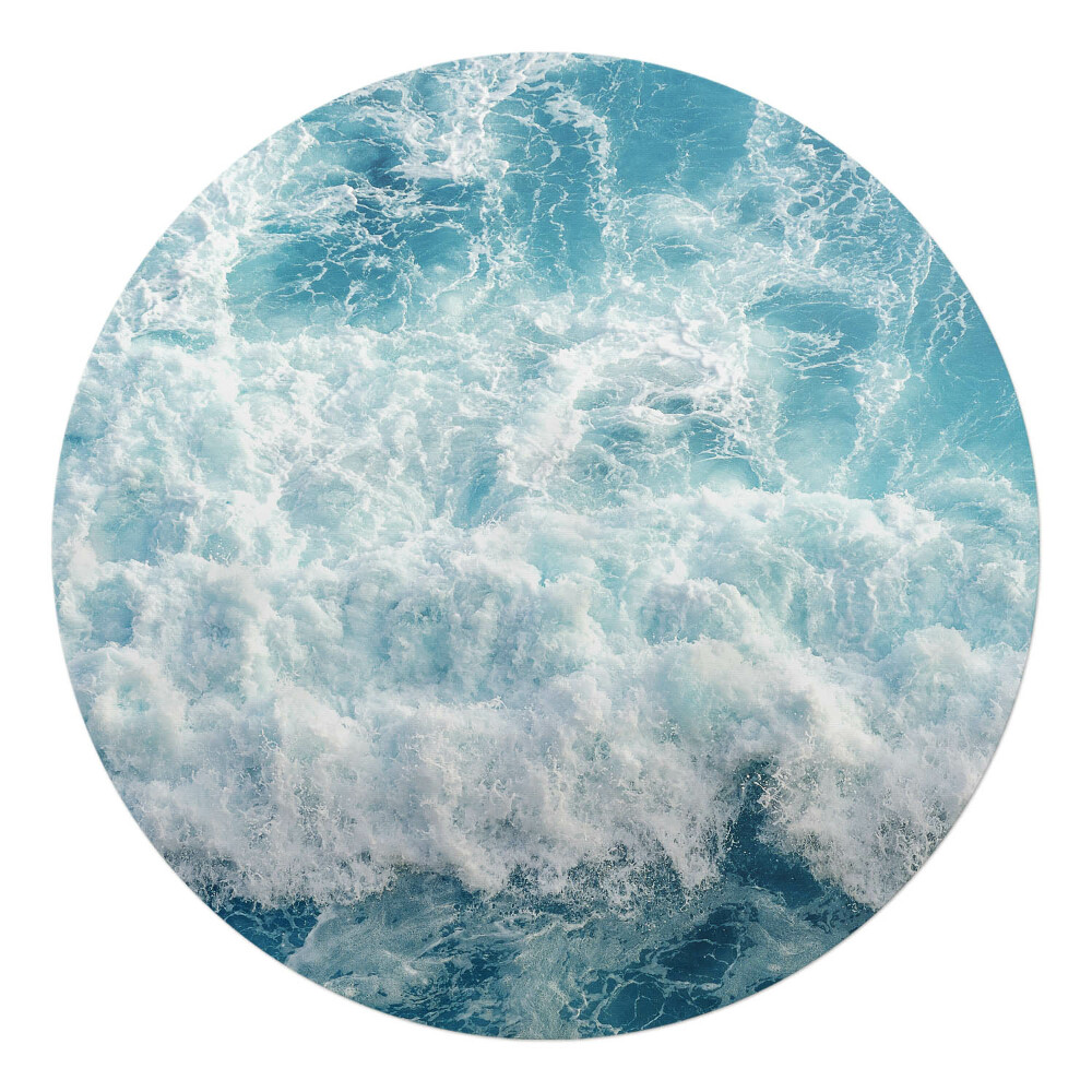 Podložka pod stoličku na kolieskach okrúhla Morské vlny v pohybe