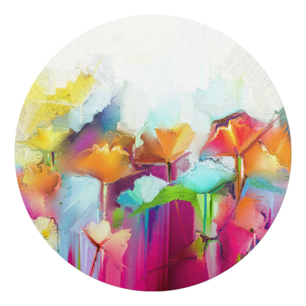 Podložka pod kolieskovú stoličku okrúhla Abstraktné kvety