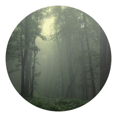 Podložka pod kolieskovú stoličku okrúhla Hmlistý les za úsvitu