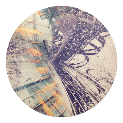 Podložka pod stoličku okrúhla Abstraktná sieť čiar