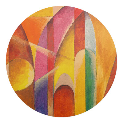 Podložka pod stoličku okrúhla Farebné abstraktné oblúky
