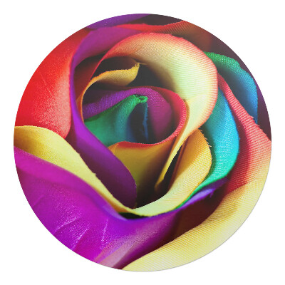 Podložka pod kolieskovú stoličku okrúhla Dúhovo sfarbený kvet